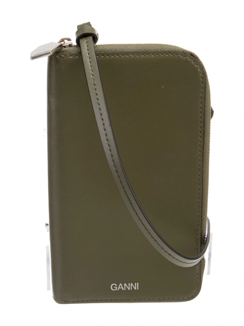 GANNI Olive Green Leather Crossbody